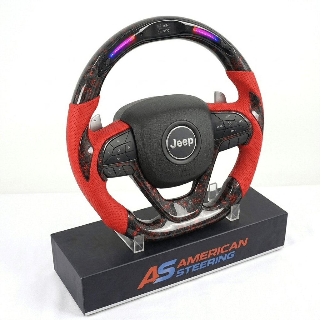 2016+ Jeep Cherokee - Forged Carbon Fiber Steering Wheel With Led Display