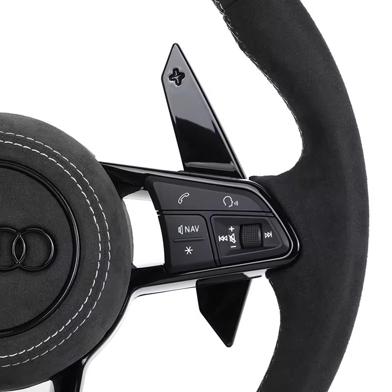 2017+ Audi S3/S4/S5/S7/RS3/RS4/RS5/RS6/RS7/R8 - Alcantara & Leather Steering Wheel - American Steering