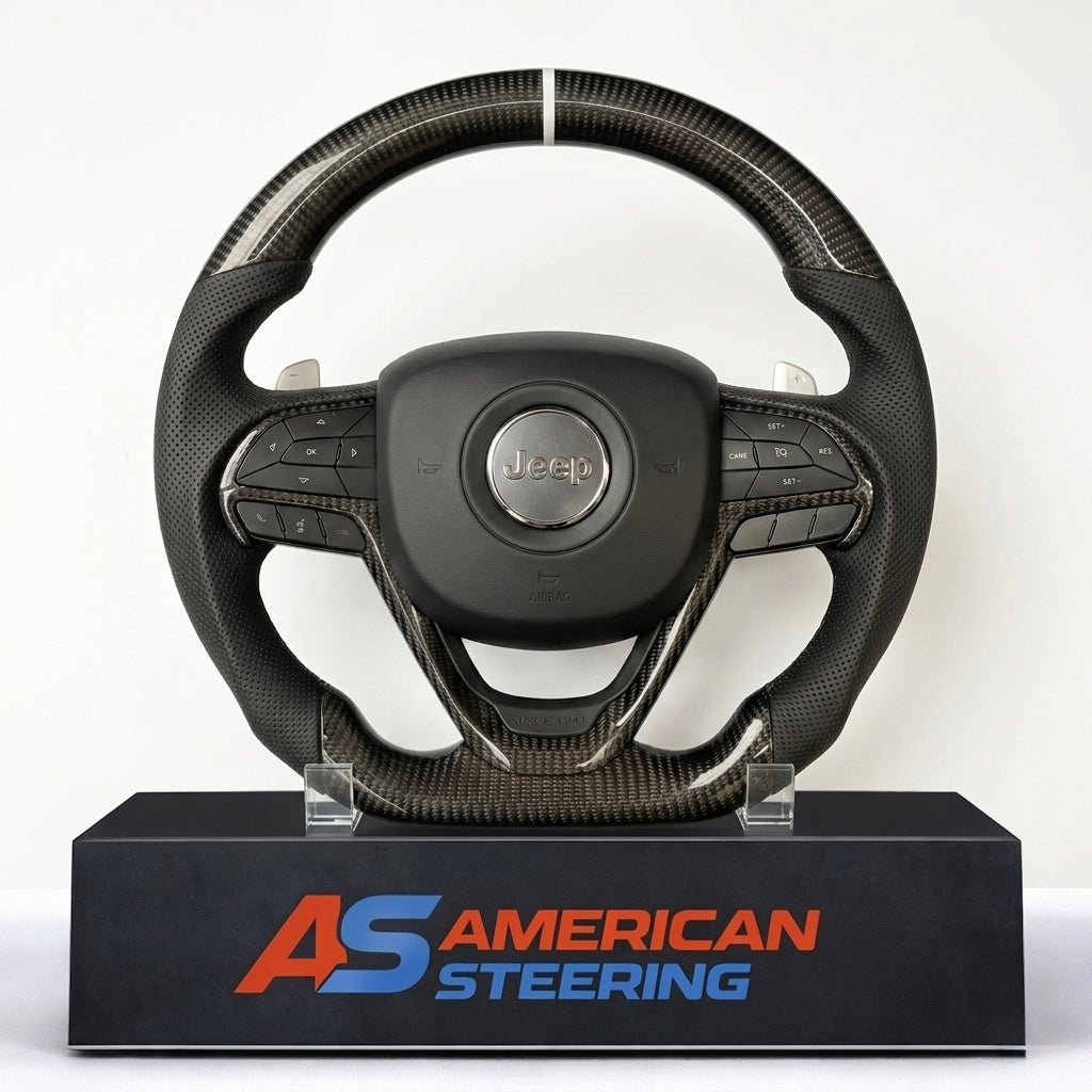 2016-2021 Jeep Grand Cherokee - Carbon Fiber Steering Wheel With Leather