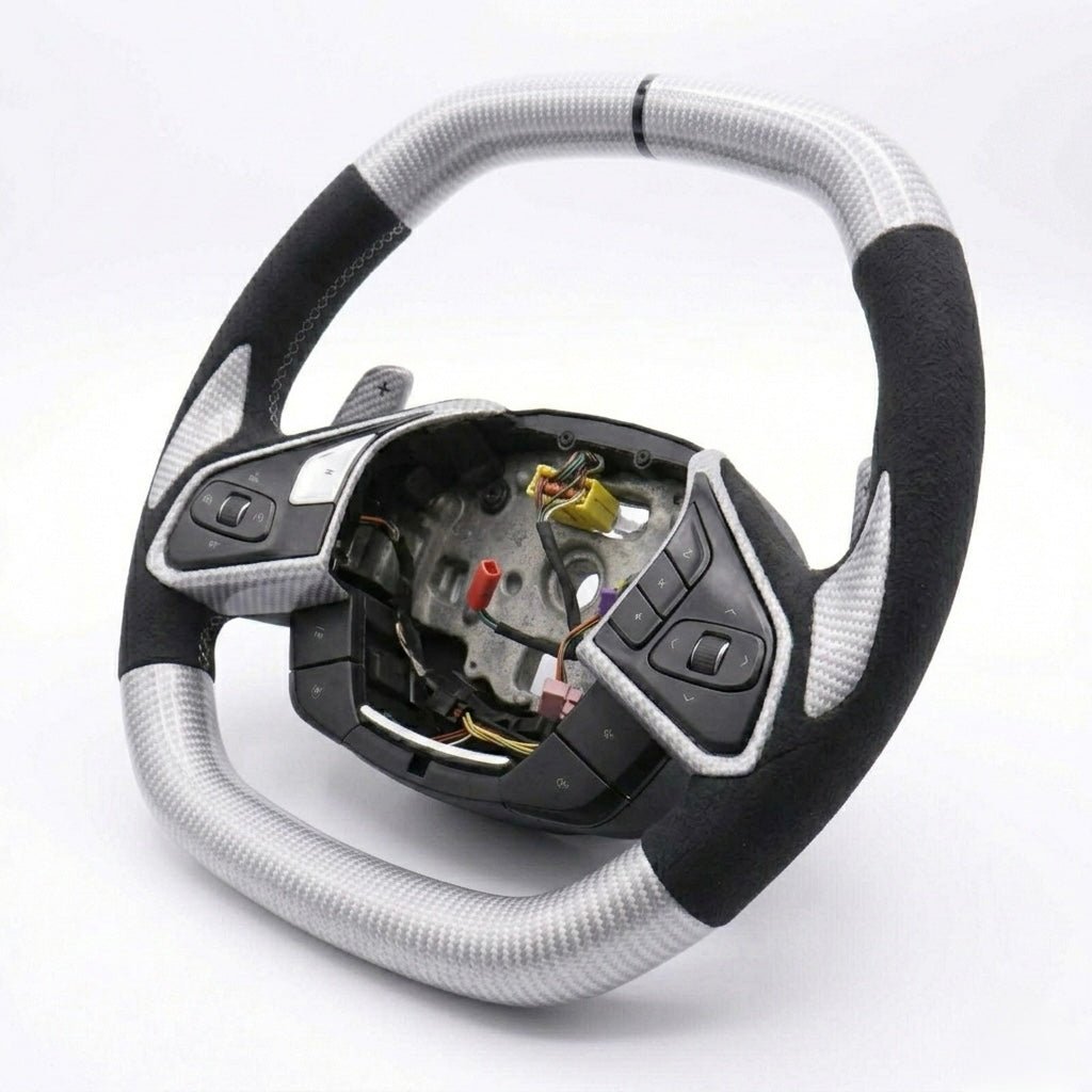 Chevrolet Corvette C8 - Silver Carbon Fiber Steering Wheel