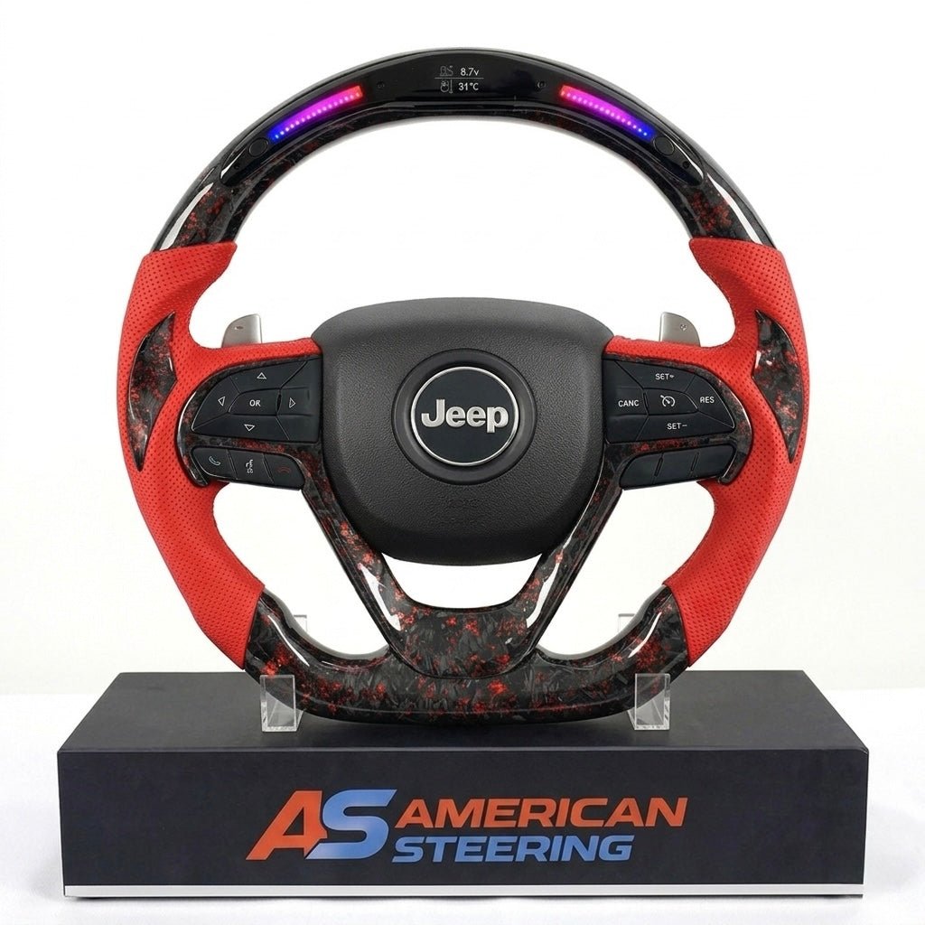 2016+ Jeep Cherokee - Forged Carbon Fiber Steering Wheel With Led Display