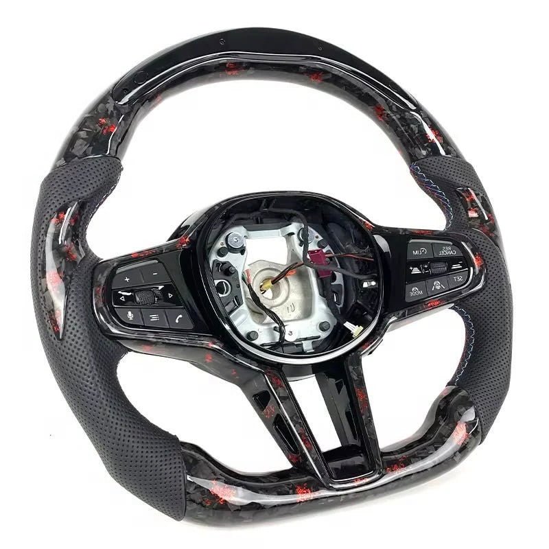 2020+ BMW - Forged Carbon Fiber With Leather Steering Wheel
