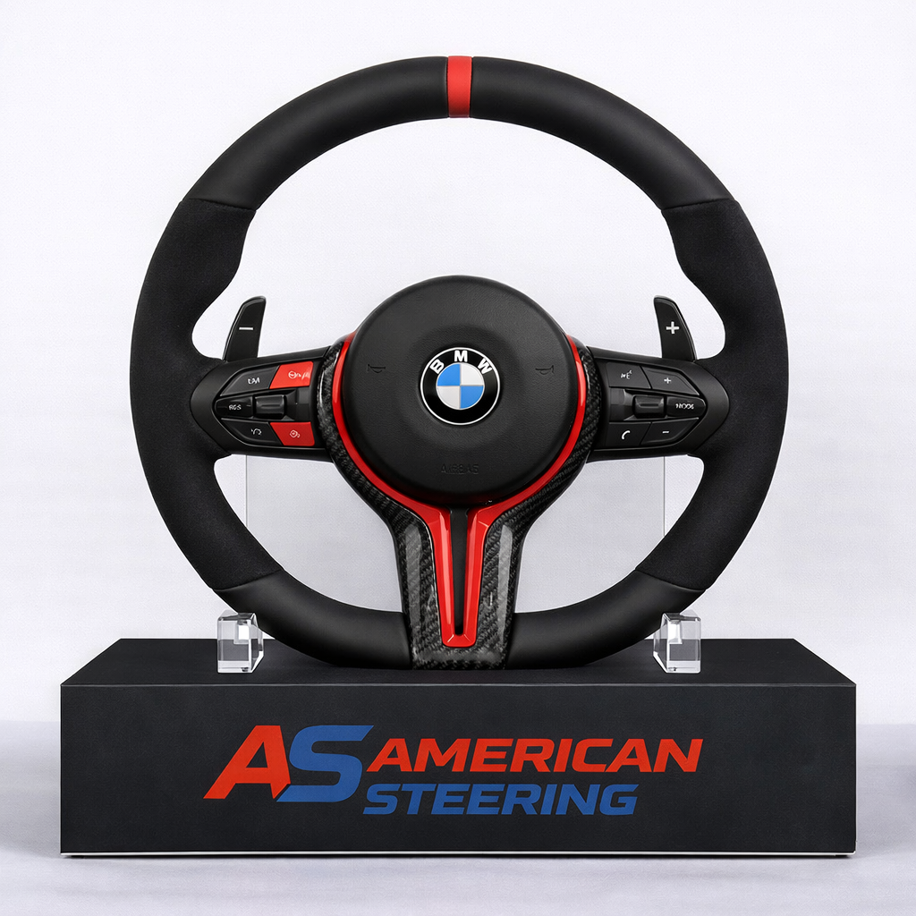 2015-2020 BMW - Carbon Fiber Steering Wheel With Red Accents