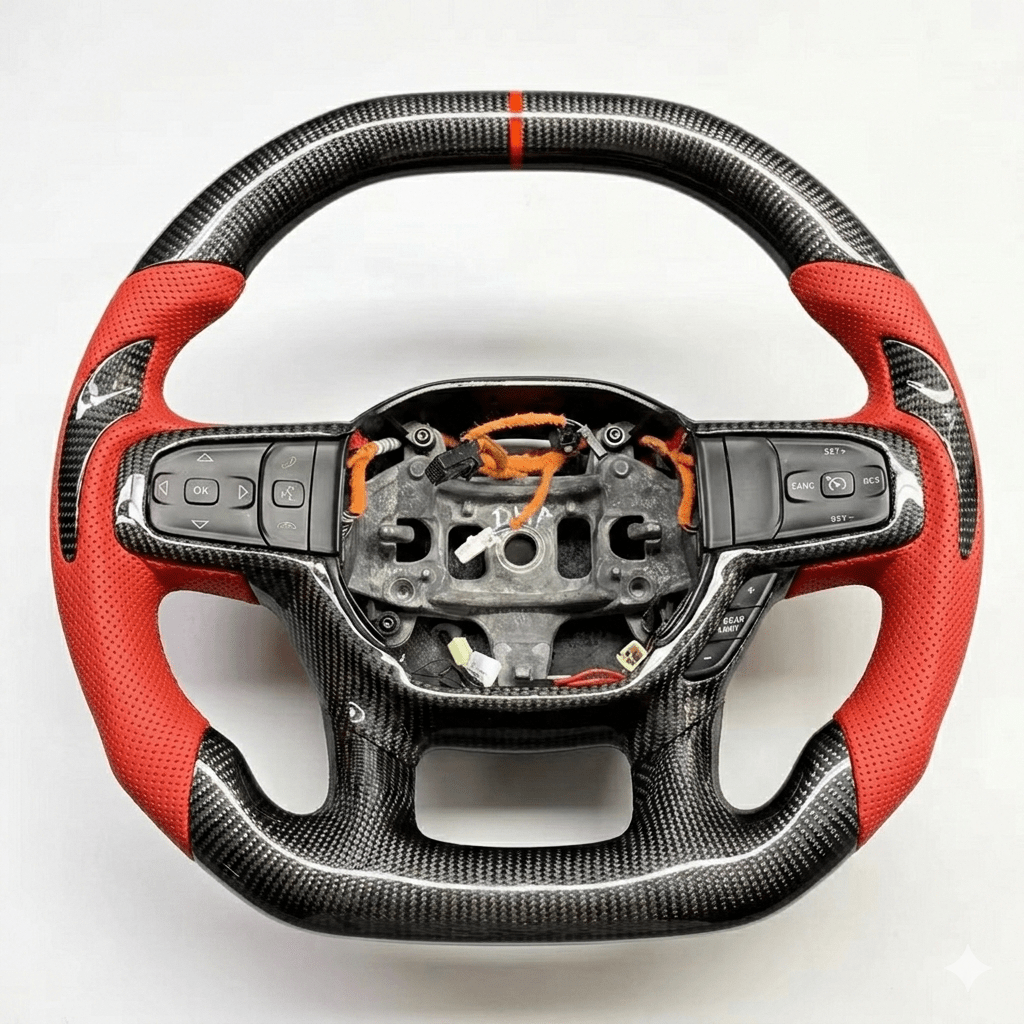 2019+ Dodge Ram 1500 / 2500 / 3500 Carbon Fiber Steering Wheel with LED