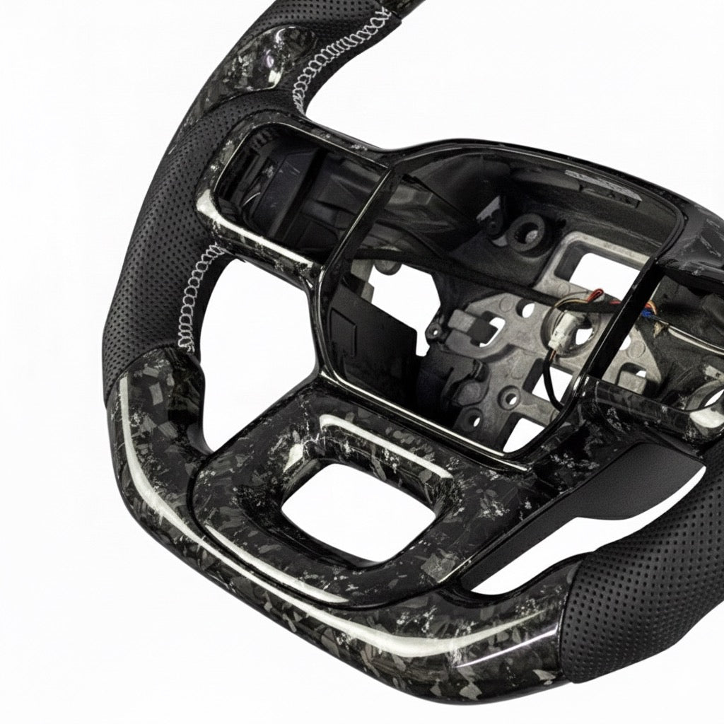 (2021-2024) Ford Raptor F150 – Forged Carbon Fiber With Leather Steering Wheel - American Steering
