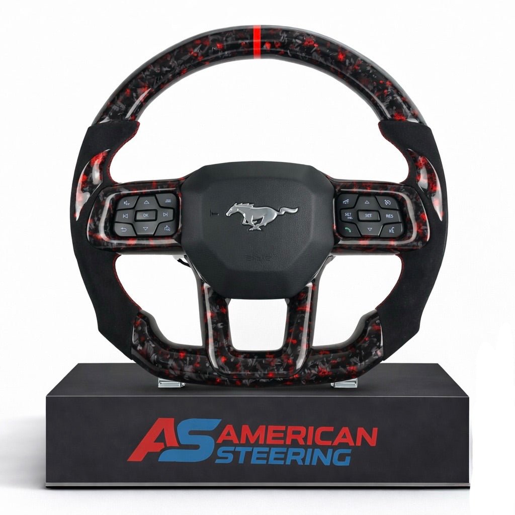 2024+ Ford Mustang - Red Forged Carbon Fiber Steering Wheel