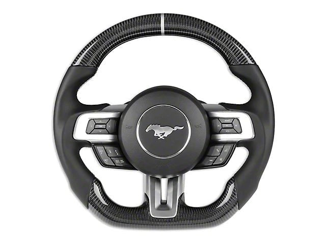 Ford Mustang (2015–2023) Carbon Fiber Steering Wheel with Leather & LED Display