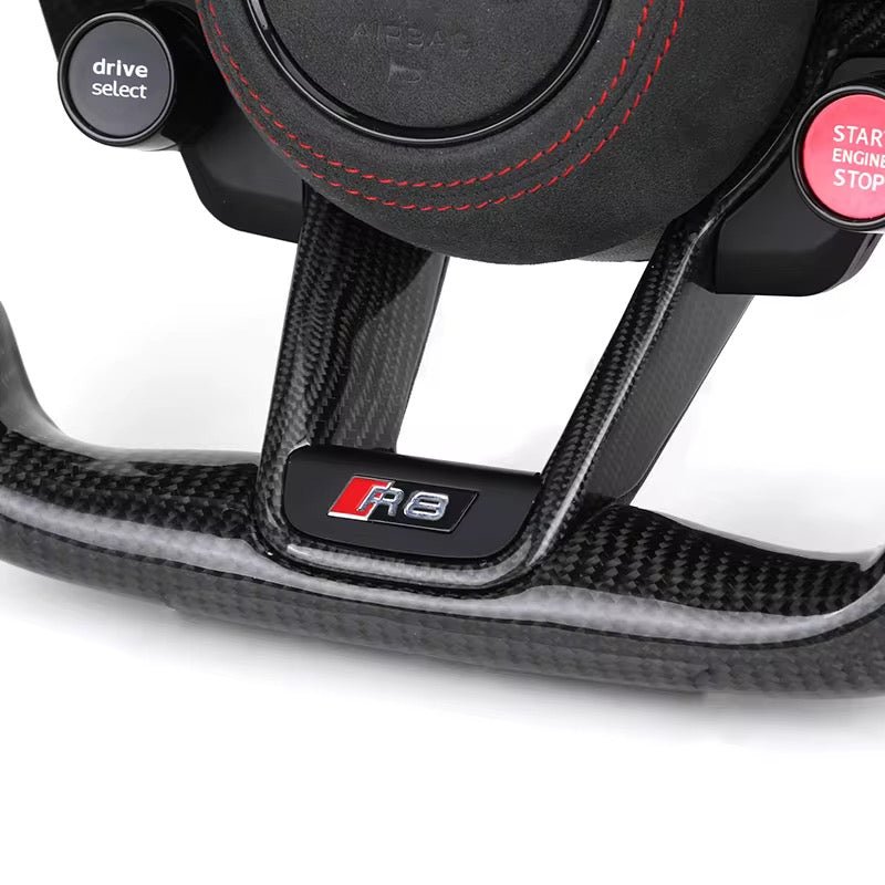 Audi – Carbon Fiber Steering Wheel with Paddle Shifters & Alcantara (2017–2025)