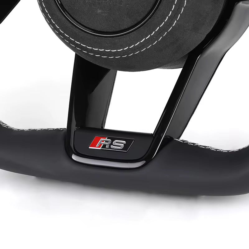 2017+ Audi S3/S4/S5/S7/RS3/RS4/RS5/RS6/RS7/R8 - Alcantara & Leather Steering Wheel - American Steering