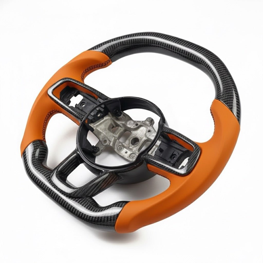 2018+ Jeep Wrangler/Gladiator - Carbon Fiber Steering Wheel With Leather - American Steering
