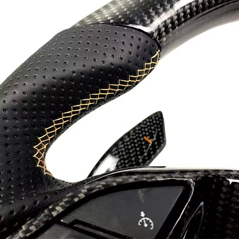 (2017-2024) Chevrolet Camaro - Carbon Fiber Steering Wheel With Leather - American Steering