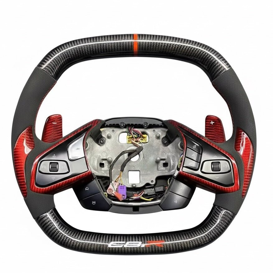 Corvette C8/Z06 - C8R Style Carbon Fiber Steering Wheel With Alcantara