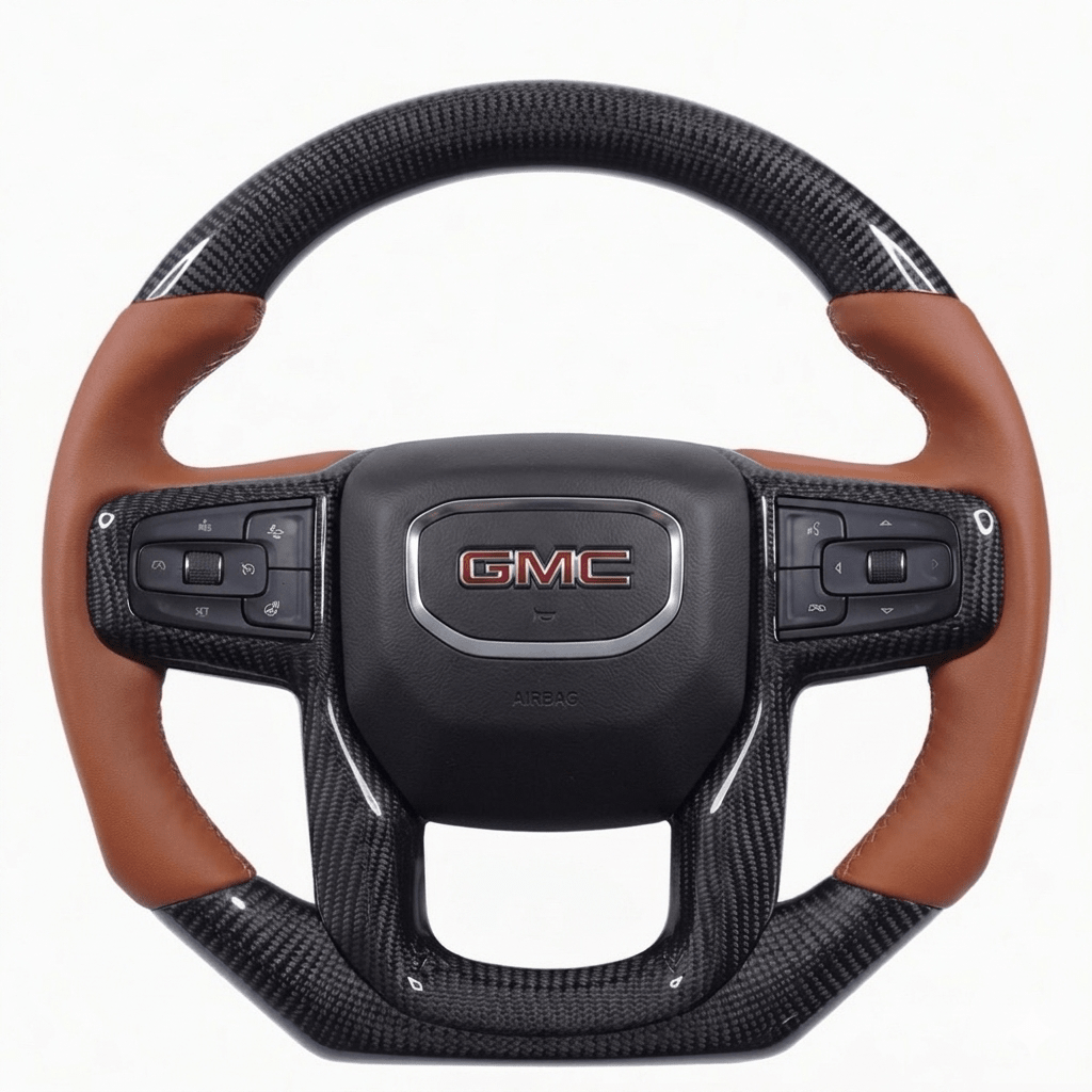 GMC - Carbon Fiber Steering Wheel With Leather Grips