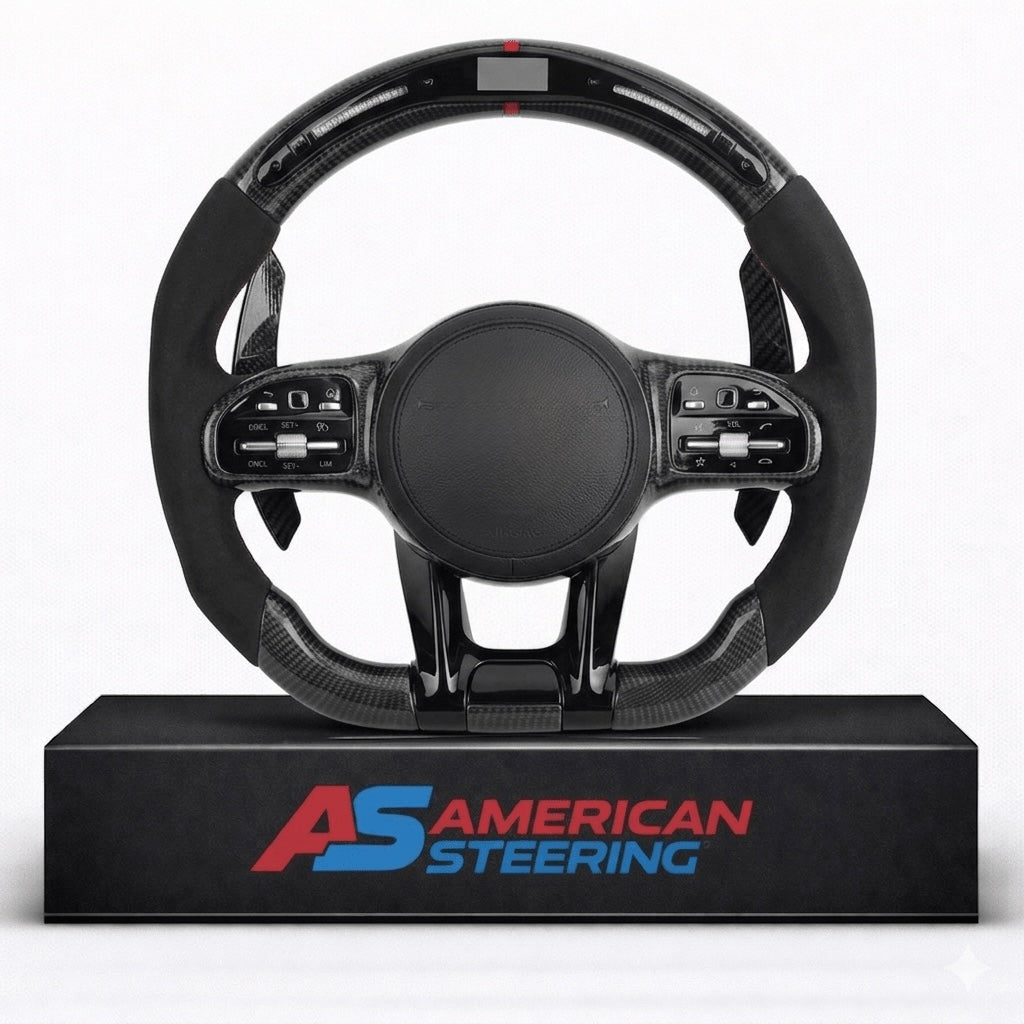 2019+ Mercedes-Benz Performance Steering Wheel Carbon Fiber with Alcantara & Paddle Shifters
