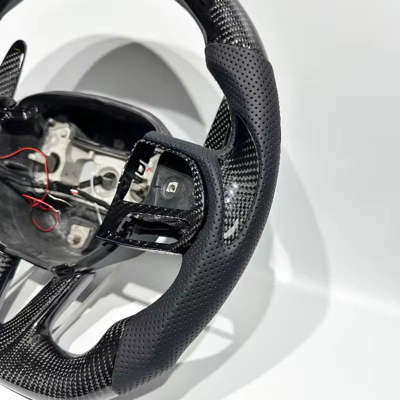 Dodge - Carbon Fiber Steering Wheel With Led Display & Paddle Shifters