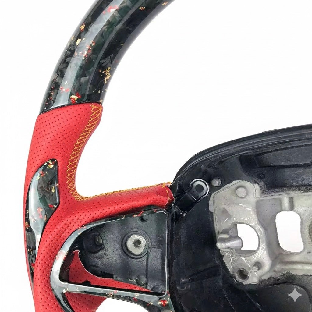 2015-2023 Dodge Durango/Charger/Challenger - Forged Carbon Fiber Steering Wheel With Leather - American Steering