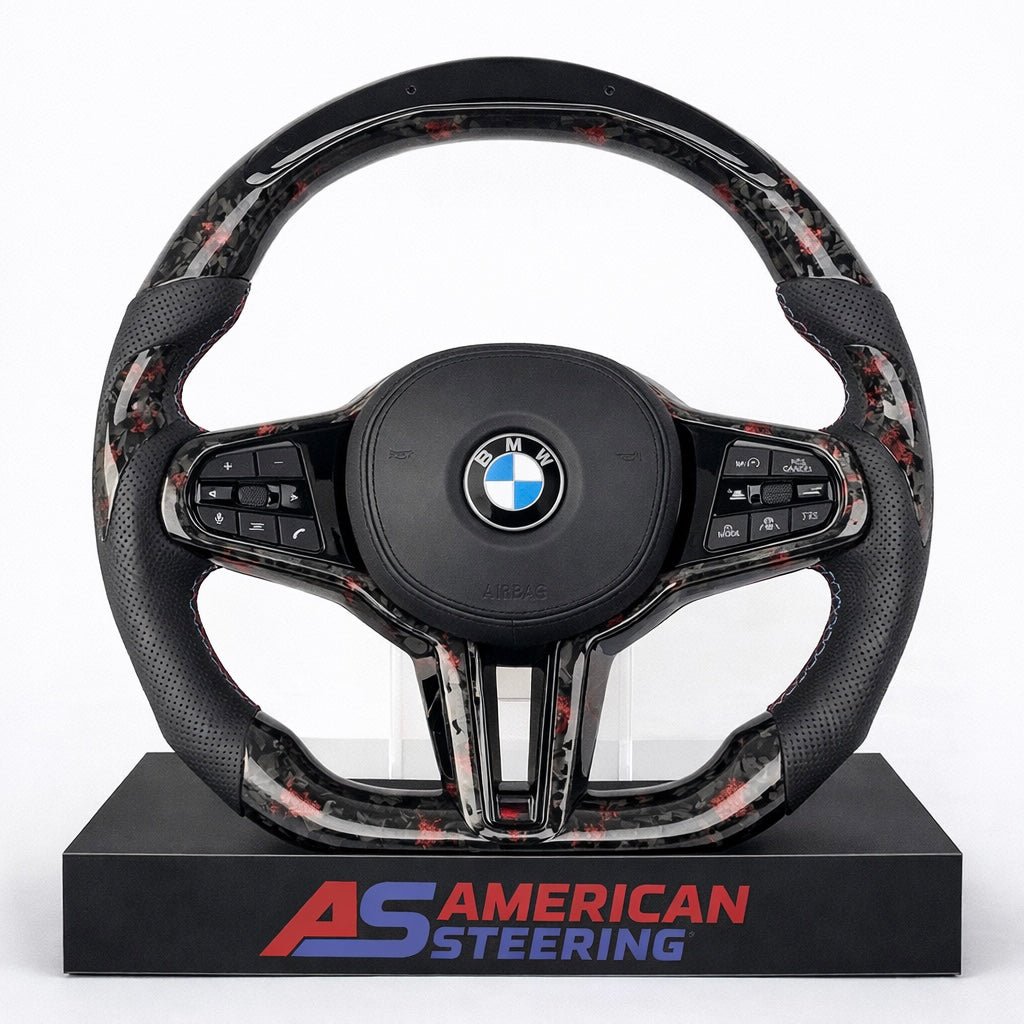 2020+ BMW - Forged Carbon Fiber With Leather Steering Wheel