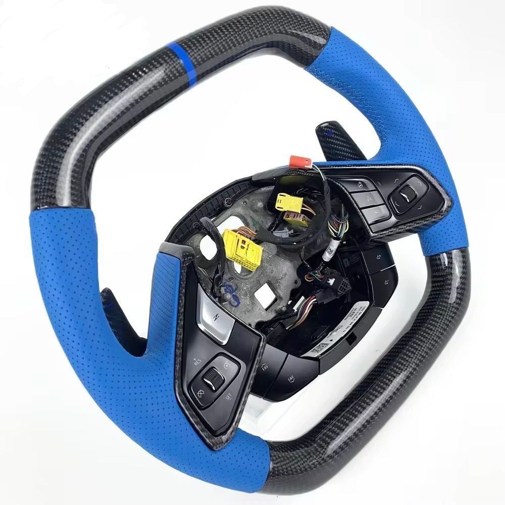 Chevrolet Corvette C8 / Z06 - Carbon Fiber Steering Wheel With Leather - American Steering