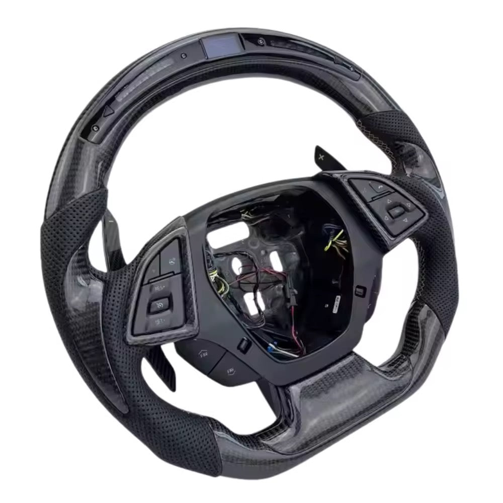 Carbon Fiber With LED Steering Wheel for Chevrolet Camaro & Corvette C7 (2016–2019)