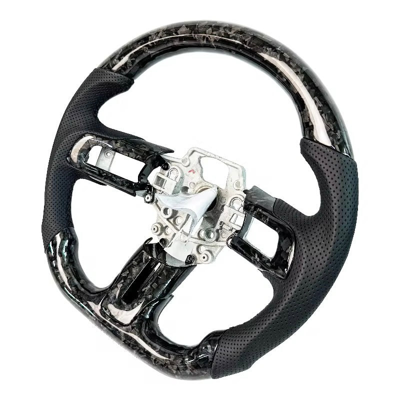 (2018-2023) Ford Mustang - Forged Carbon Fiber and Leather Steering Wheel - American Steering