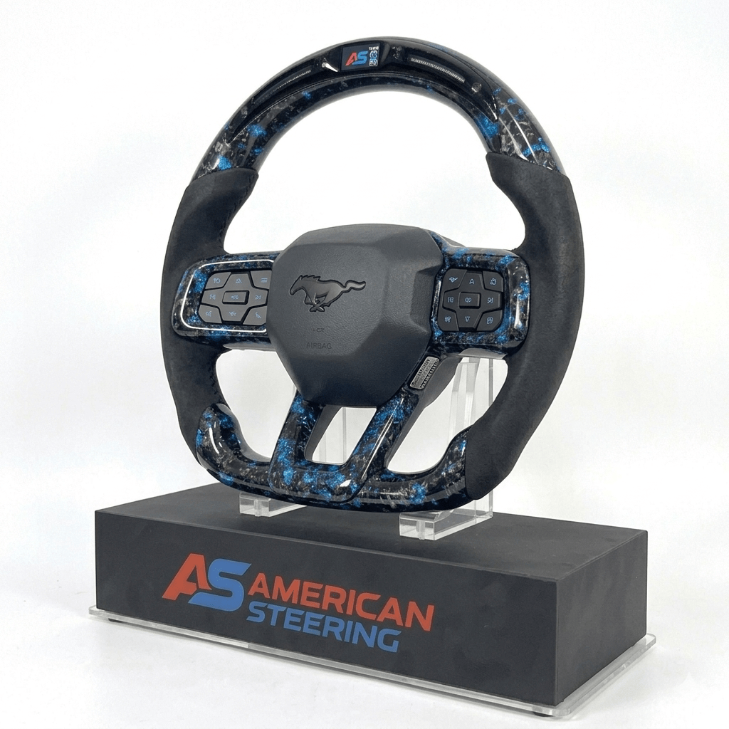 2024+ Ford Mustang - Reflective Forged Carbon Fiber Steering Wheel With Led Display