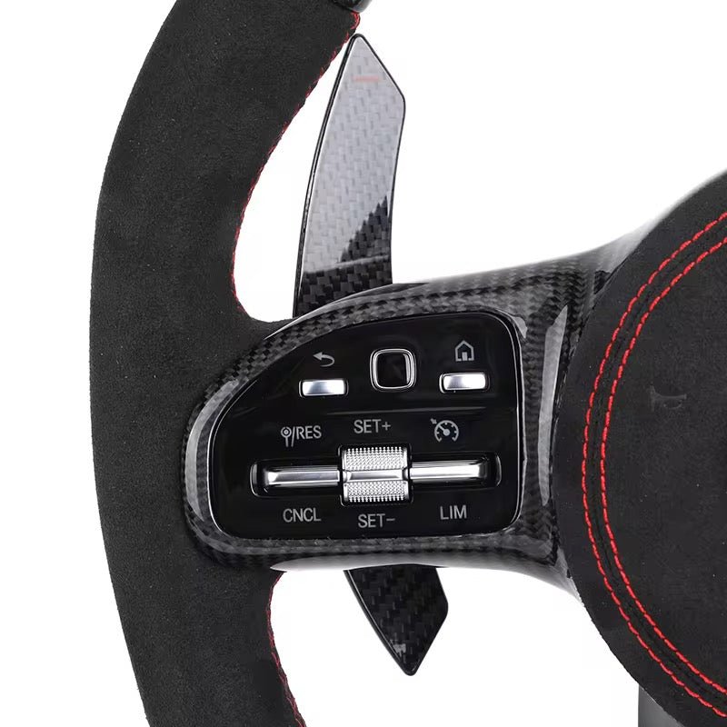 Mercedes-Benz Performance Steering Wheel Carbon Fiber with Alcantara & Paddle Shifters (2019–2024 Models)