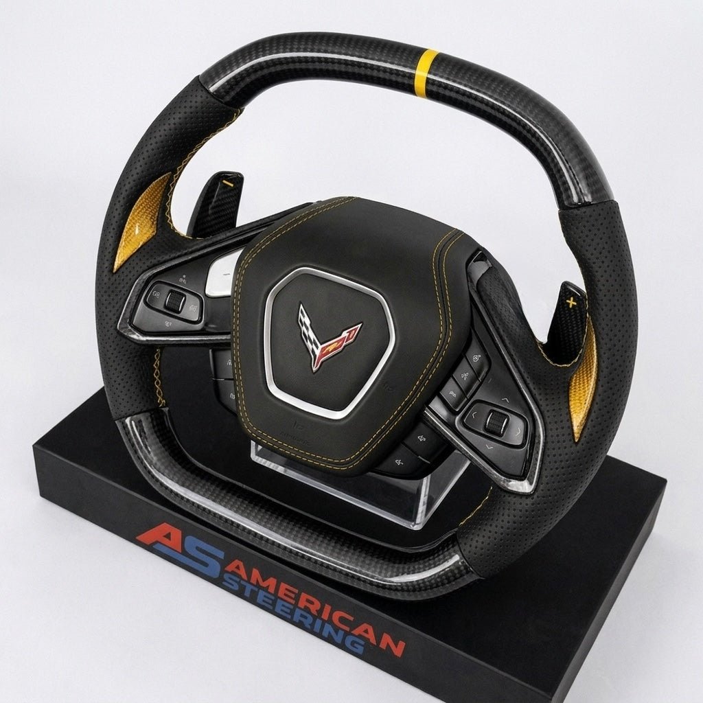Corvette C8 - Custom Carbon Fiber Steering Wheel