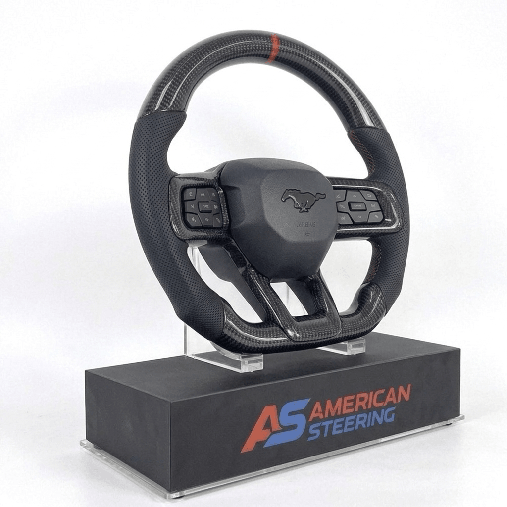Ford Mustang 2024+ Carbon Fiber With Leather Steering Wheel