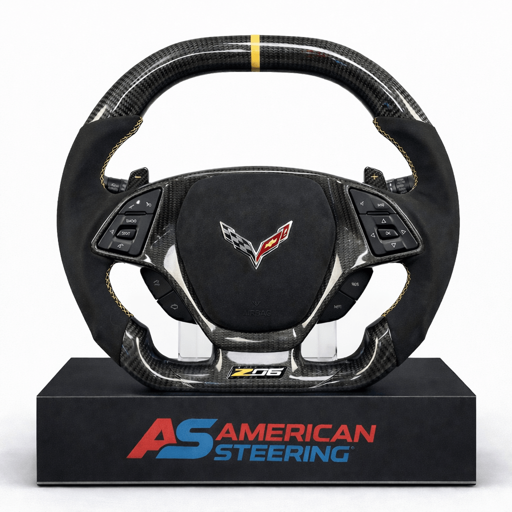 Corvette C7 Z06 - Carbon Fiber Steering Wheel With Led Display & Alcantara