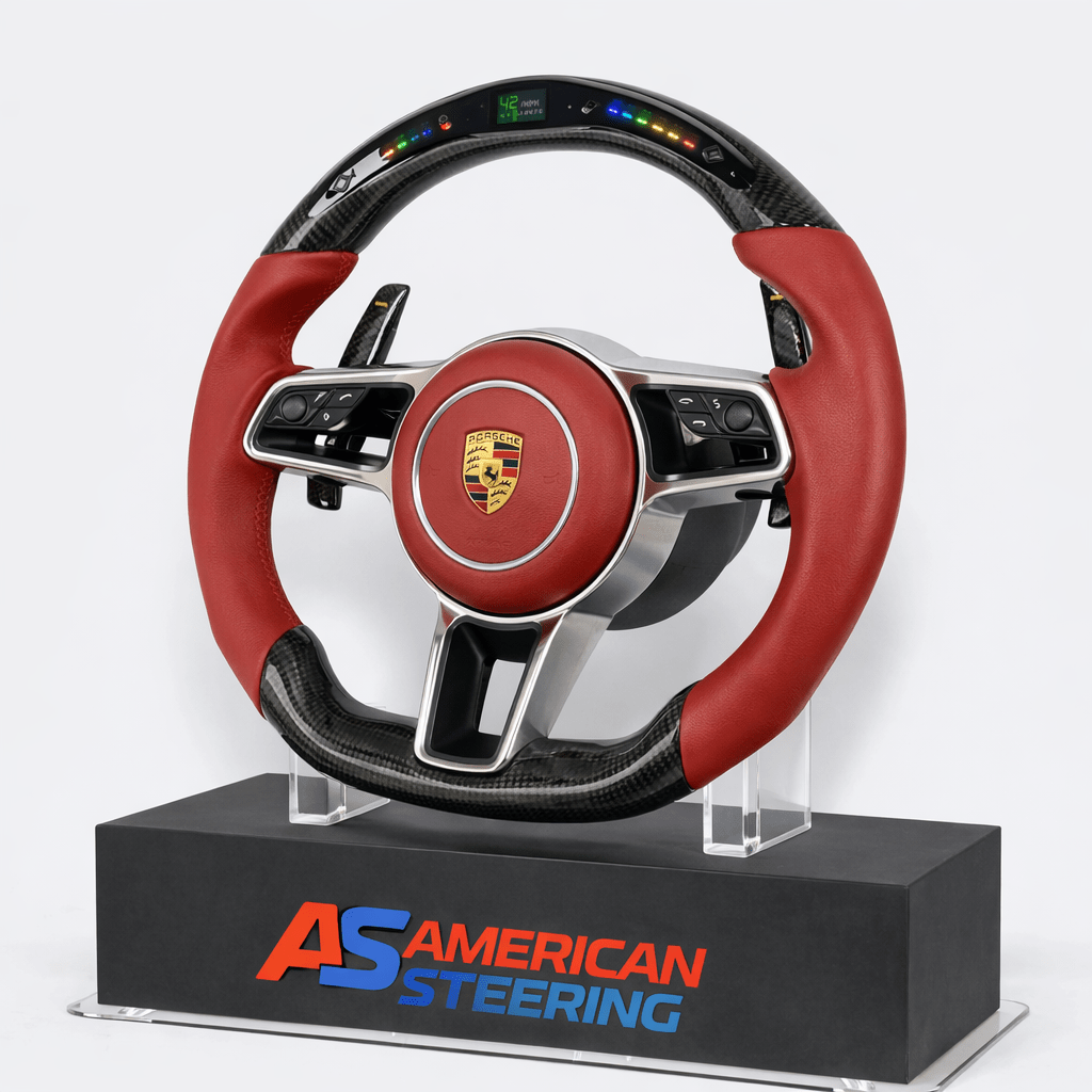 2018+ Porsche - Red Carbon Fiber Steering Wheel With Led Display