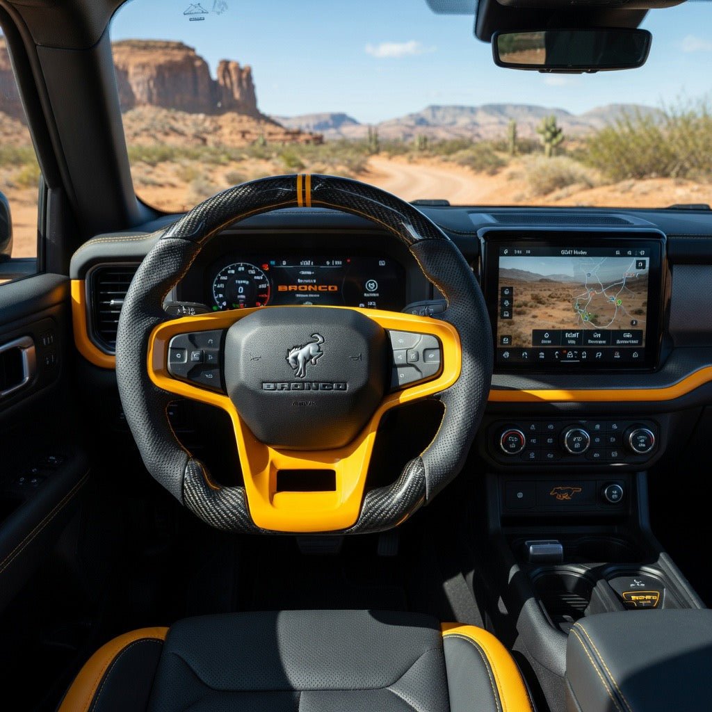 Ford Bronco - Carbon Fiber Steering Wheel With Leather Grips