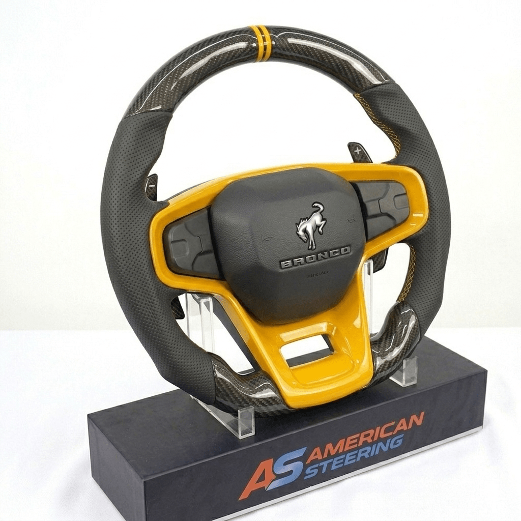Ford Bronco - Carbon Fiber Steering Wheel With Leather Grips