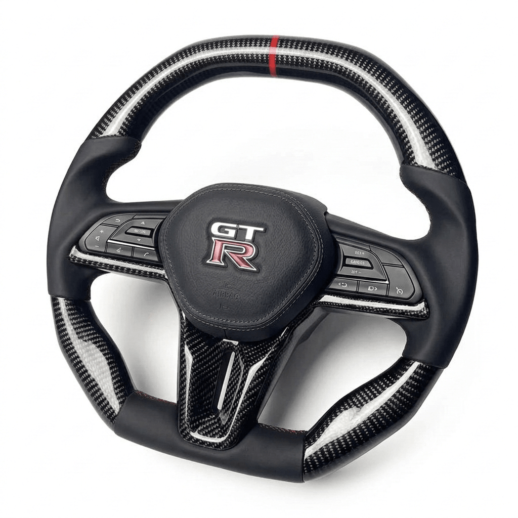 2017+ Nissan GTR - Carbon Fiber With Leather Steering Wheel