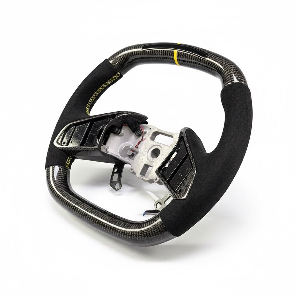 Chevrolet Corvette C8 / Z06 - Carbon Fiber With Alcantara & Led Steering Wheel - American Steering
